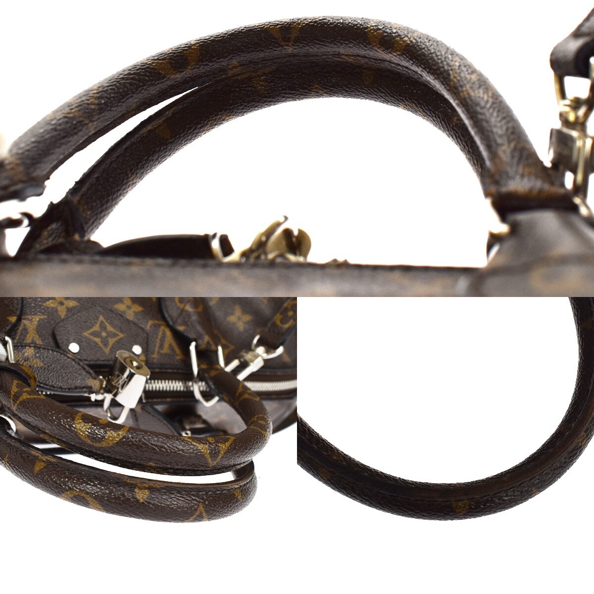 LOUIS VUITTON Doc PM 2Way Hand Bag Monogram Shiny Leather Brown 