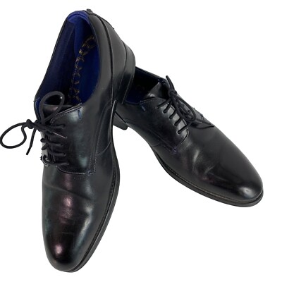 Mens Ted Baker Derby Black Lace Up Dress Shoes Sz 9 Vatory  display picture 3