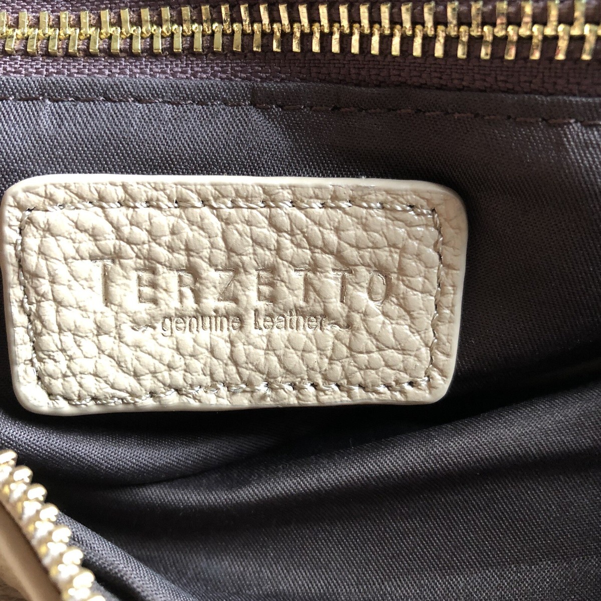 Terzetto Tan Leather Hand Bag Satchel