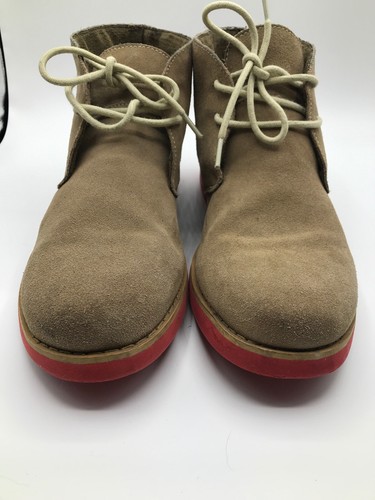 Hawkings McGill Mens Tan Suede Orange Sole Tie Up Booties Size 10.5 - Picture 3 of 5