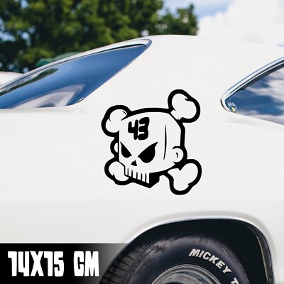 AUTO AUFKLEBER ''KEN BLOCK SKULL 43'' 14X15CM HOONIGAN TUNING STICKER #0157
