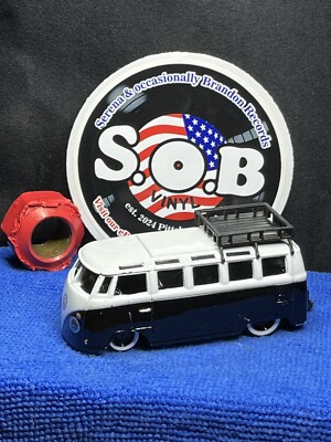 Maisto 1960s Volkswagen Van Samba 1:43 Black Diecast EX Condition VW Bus