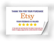 25 Etsy Thank You Label Stickers for Postage Mailing Boxes, Packaging or Envelop