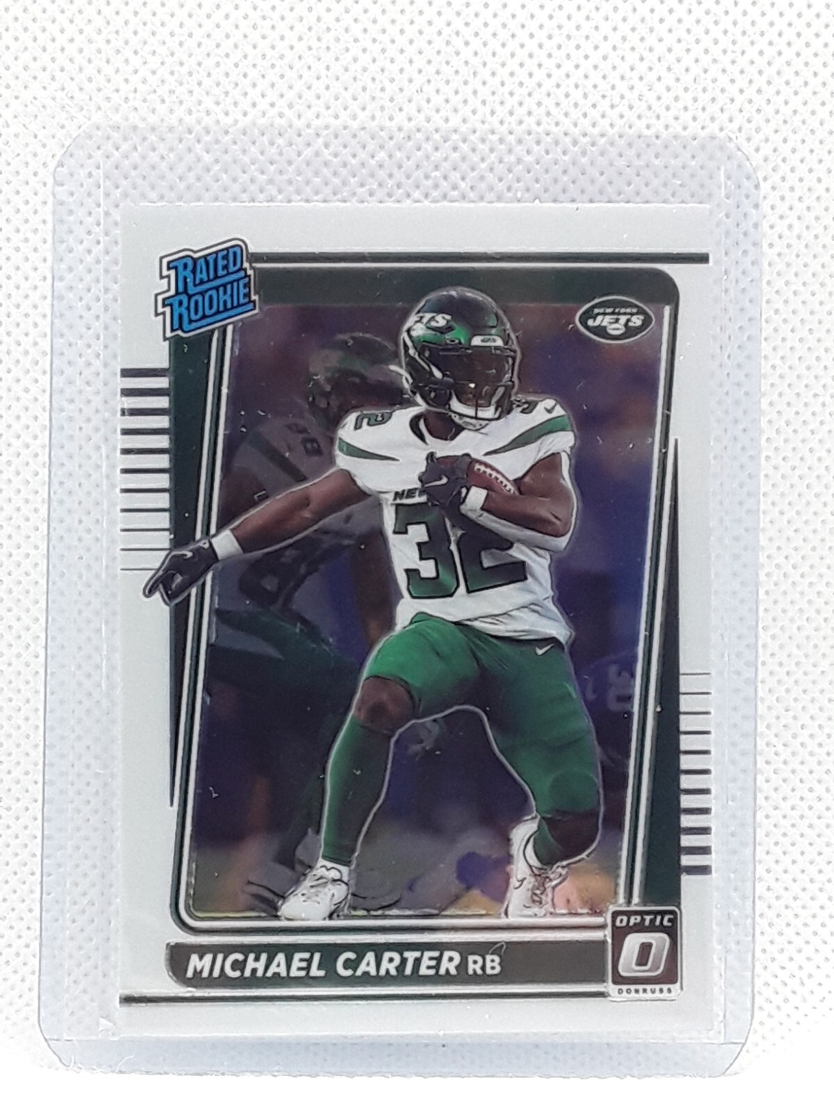 Michael Carter 2021 Donruss Optic Football - #235 Rated Rookie - New York Jets