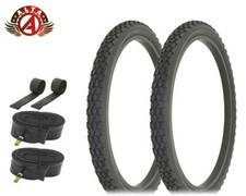 ALTA BICYCLE WIRE BEAD DURABLE TIRE 24 x 2.125 BLACK KNOBBY ROUGH TREAD 6pc SET.