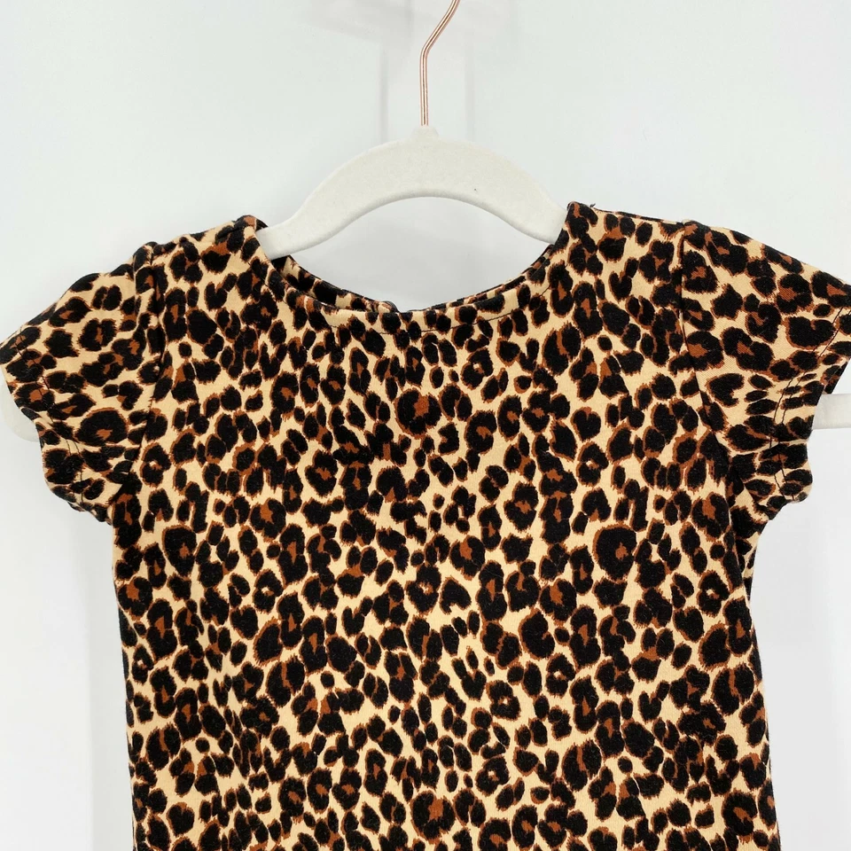 Платье цельнокроеное Old Navy Baby Girl леопардовый принт туника размер 12-18 месяцев трикотажное - Изображение 2 из 4