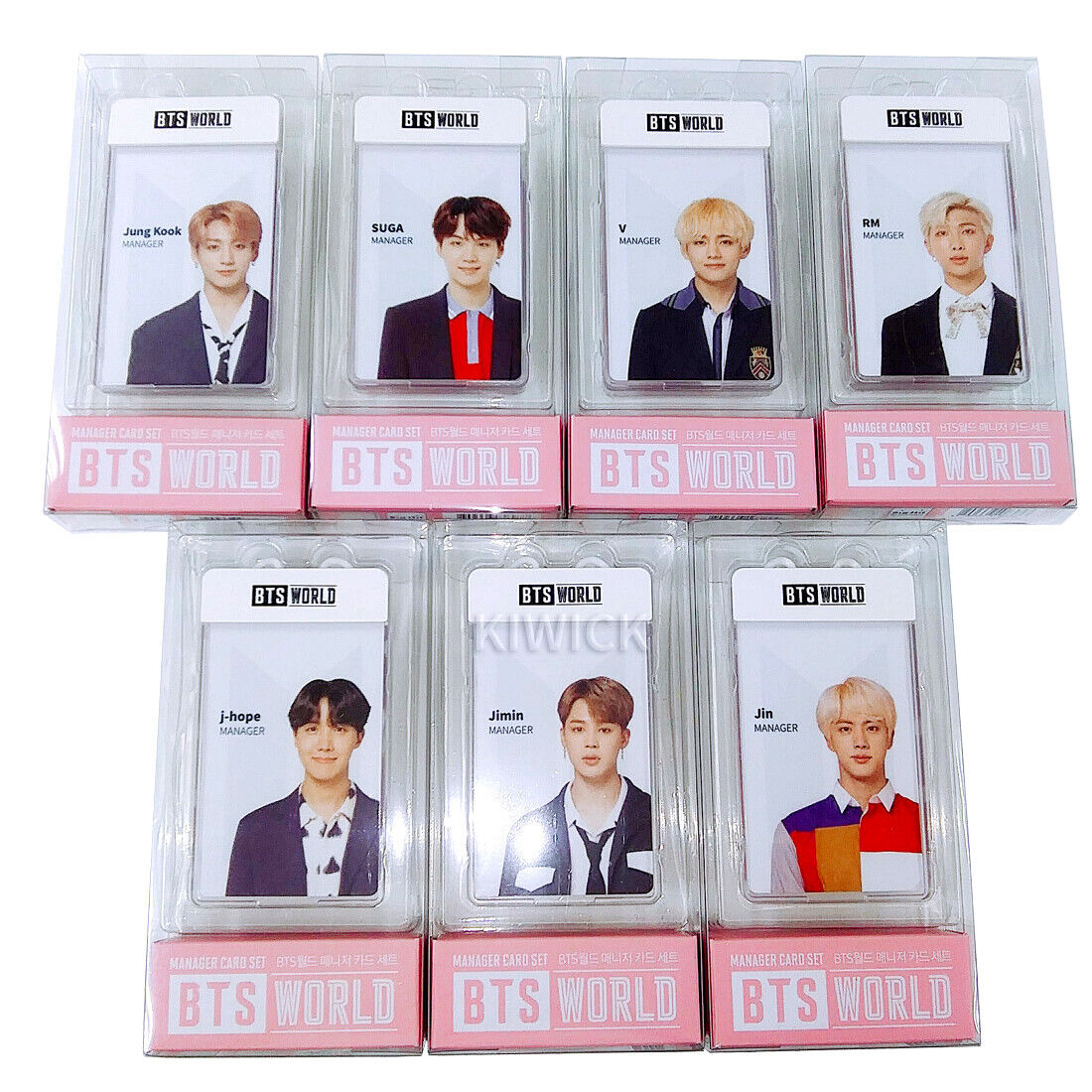 BTS World Manager Card Set Jimin Jungkook V RM Suga J-Hope BTS World Manager Card Set Jimin Jungkook V RM Suga J-Hope