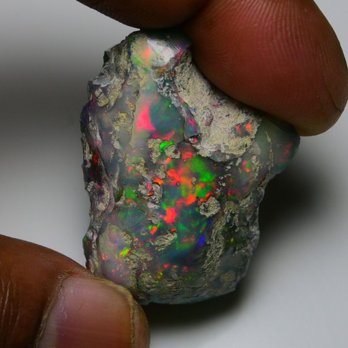 Black Opal Rough 68.90 Cts Natural Ethiopian Welo Opal Raw Fire Jwelleery Grade - Picture 6 of 16