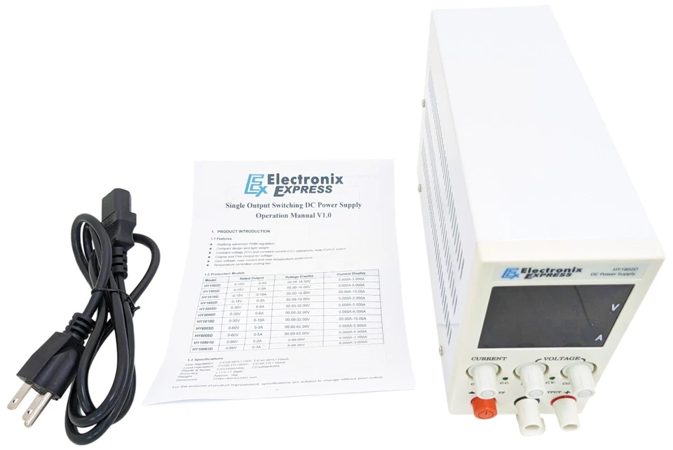可变直流电源 0-18 伏,0-2 安带 LED 显示屏,小巧轻便 — 第 3/4 张图片