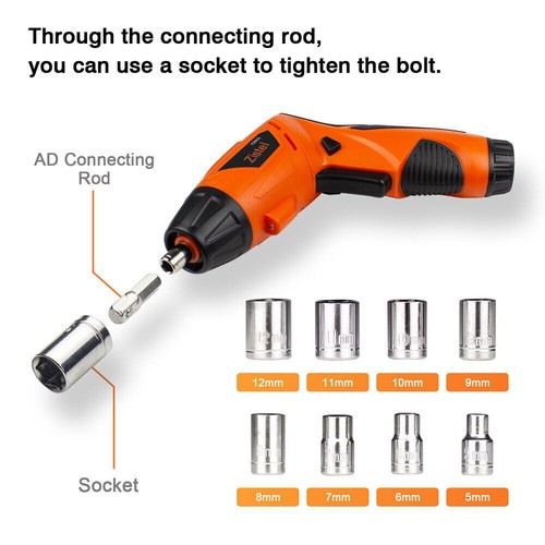 48IN1 Cordless Screwdriver 250RPM Electric Drill Set Power Drill Driver Tools US - Picture 7 of 10