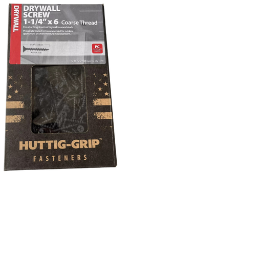 HUTTIG GRIP 1-1/4” x 6 Tornillo de rosca gruesa Tornillos para paneles de yeso Phillips 5 libras - Imagen 2 de 12