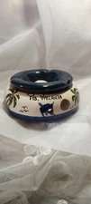 SOUVENIR 2 Piece ASHTRAY Puerto Vallarta MEXICO. Glazed Pottery.