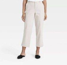 Women's High-Rise Straight Leg Ankle Pants - A New Day Size 8, Lt Brown, NWT