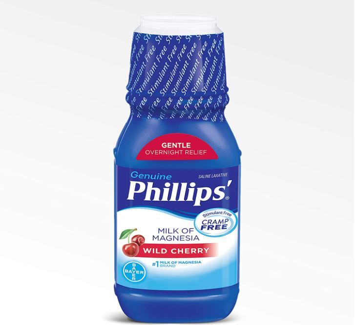 Milk Of Magnesia Phillips Liquid Laxative Wild Cherry Constipation