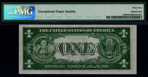 1935A $1 PMG CHOICE UNC 64 EPQ HAWAII WWII Emergency Issue Silver Certificate! - Picture 2 of 2
