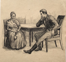 Poul Steffensen 1866-1923 Lady Herr Biedermeier Sedia Illustration Carit Etlar