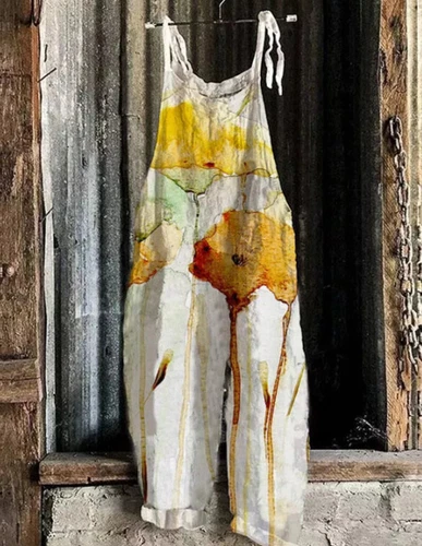 Mono holgado boho de mujer talla grande mono verano retro peto pantalones harén DE - Imagen 40 de 73