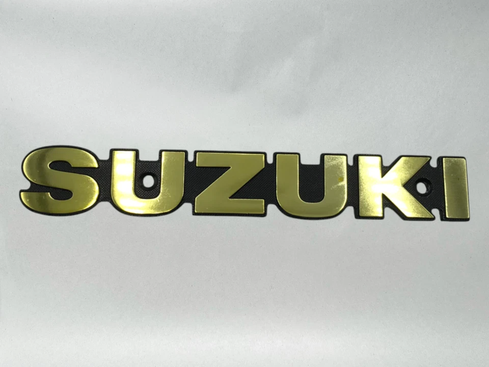 Emblema de tanque de combustible dorado auténtico genuino OEM Suzuki 68111-45010 Foto 4 de 4