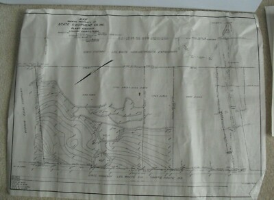 Vintage 1962 Wax Blueprint Property Map State Equipment Co Luzerne Pennsylvania