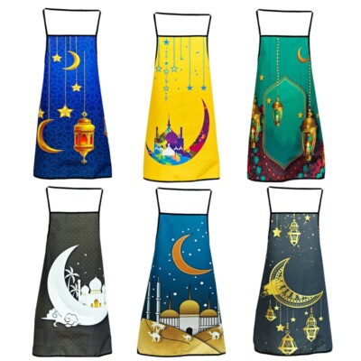 Eid Ramadan Pattern Apron Oil Proof Polyester Digital Printed