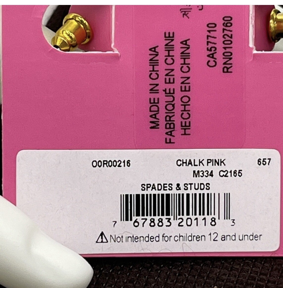 Kate Spade spades & studs enamel huggies Earrings in Chalk Pink thumbnail 4