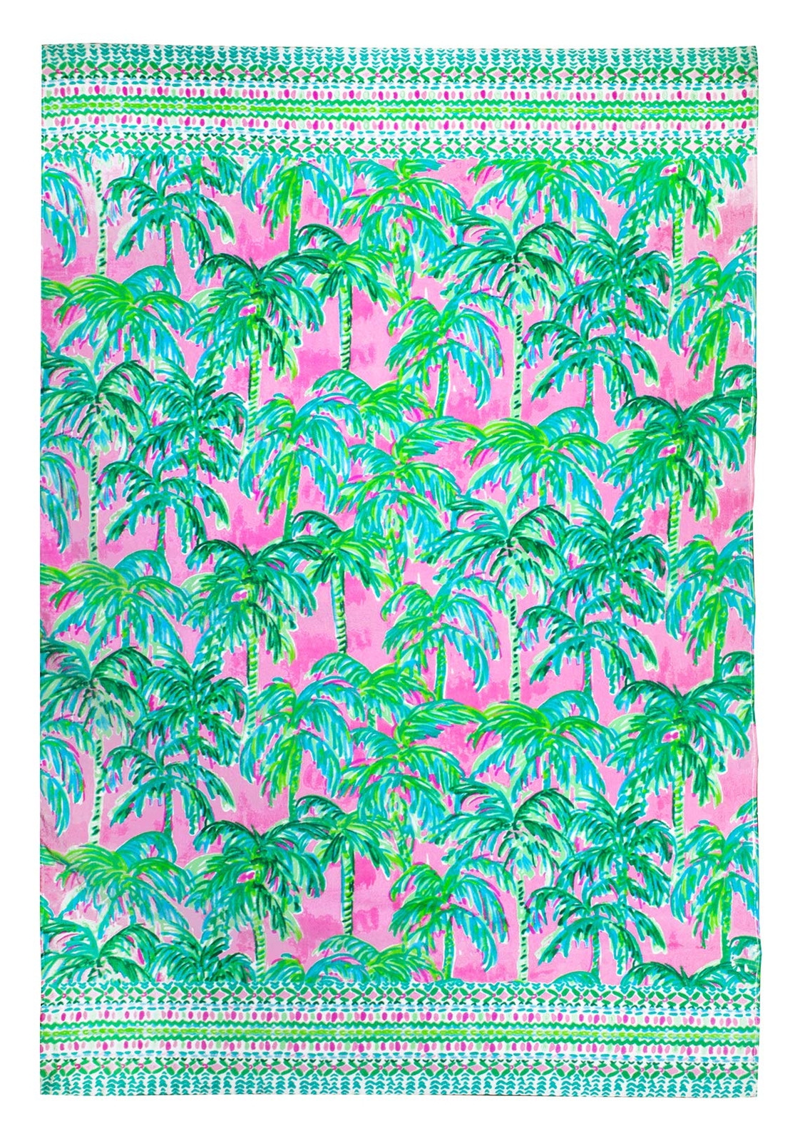 Lilly Pulitzer Oversized Beach Towel 40x70 Pink Green Palm Tropical Design