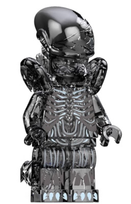 Alien Predator AvP Xenomorph transparent schwarze Figur mit beweglichem Kiefer