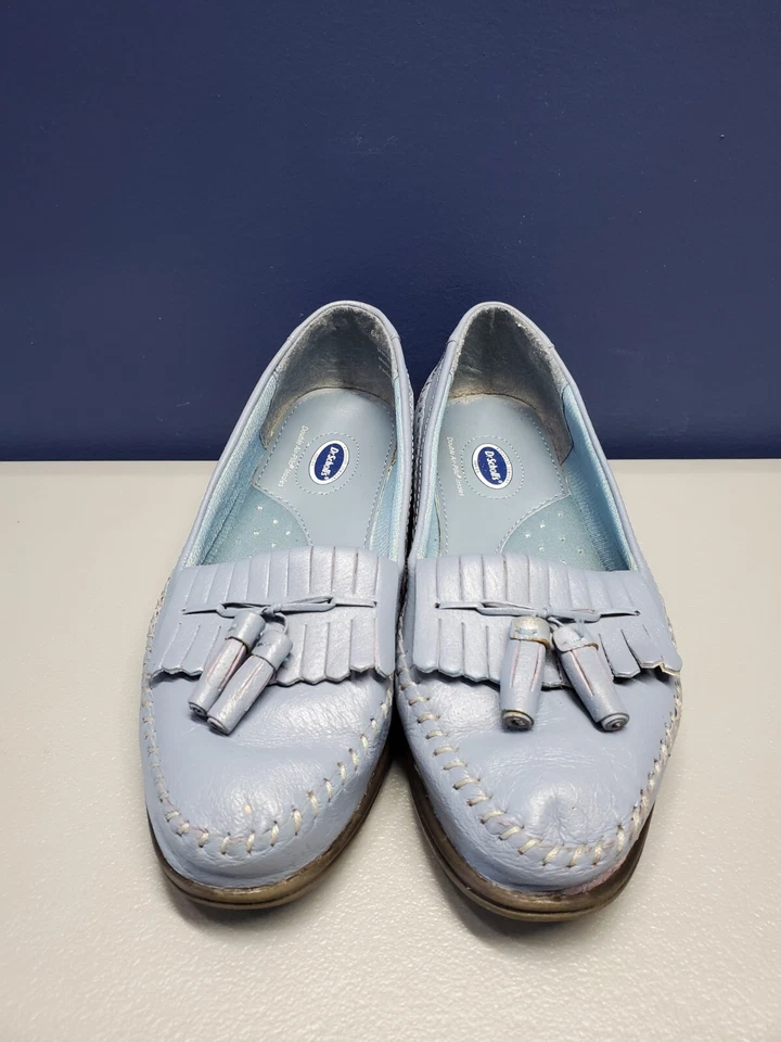 Mocassim Mocassim Feminino Dr. Scholl's E23-8M Tamanho 6M Couro Azul Slip On - Imagem 2 de 4