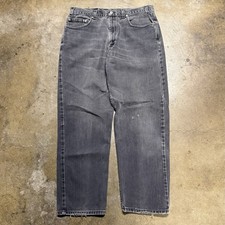 Levi's 550 Made In USA Vintage 90s Black Grunge Denim Jeans Fits 35 x 28
