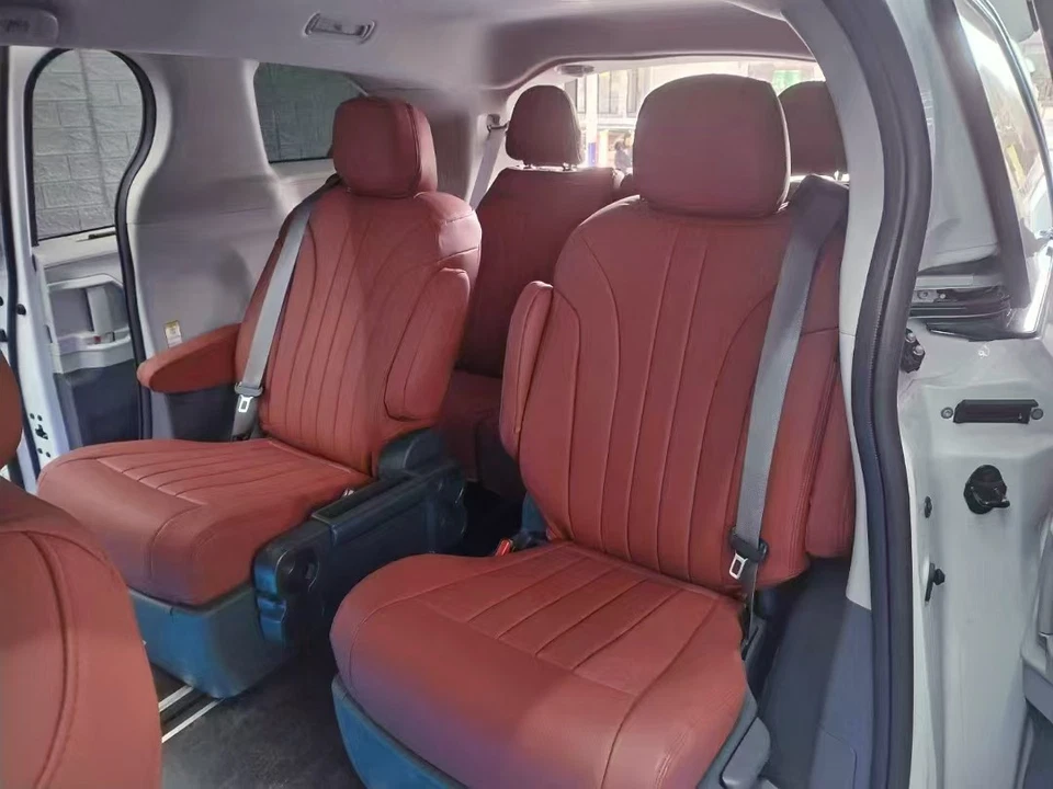 PARA TOYOTA SIENNA 2011-2025 CUERO DURADERO MOTOPTES COCHE PERSONALIZADO 7-8 CUBIERTA DE ASIENTO Foto 2 de 4
