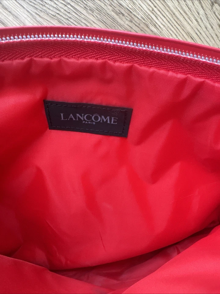 Lancome Paris Eiffel Tower Cosmetic Bag Makeup Organizer Travel Red 7.75" x 9" - Image 4 of 4