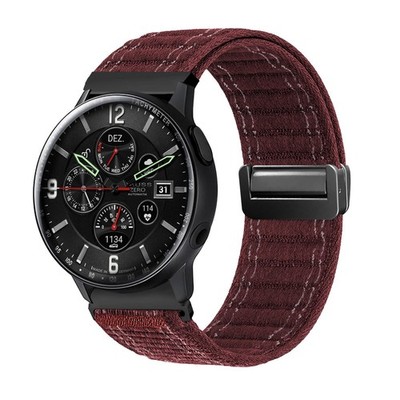 Smartwatch Armband für Samsung Galaxy Watch Active2 44mm Textil Magnet Weinrot