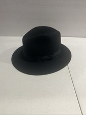 Vintage Men's LITE FELT Bollman USA S Small Black Fedora Hat WPL 5923 Wool