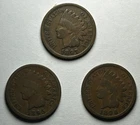 1895,1896,1897  Indian Head Cents/Penny.  (3 Coins).       UA153