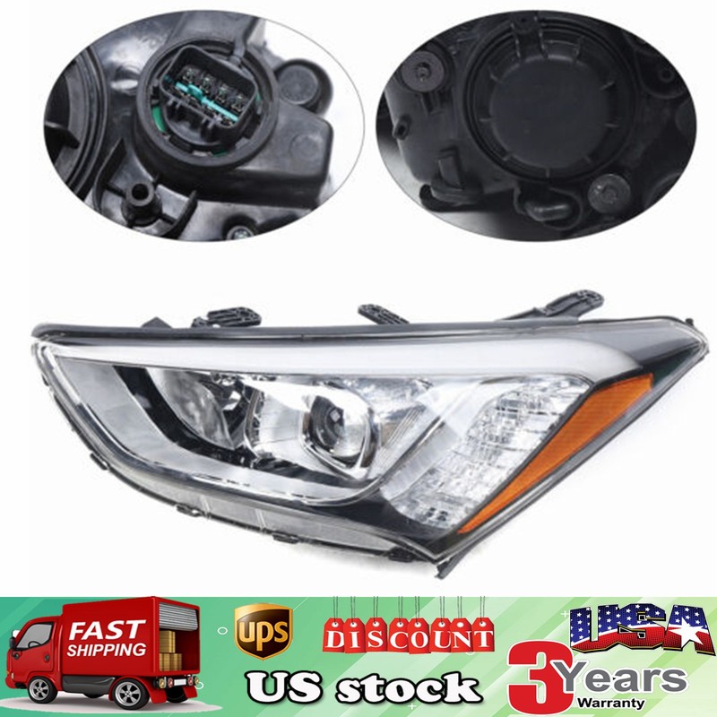 For 2013 2014 2015 2016 Hyundai Santa Fe Headlight Headlamp Left Driver Side LH