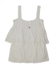 RELISH Womens Knit Cami Top UK 14 Large White Viscose LW08