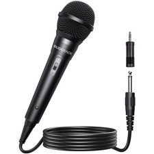 SUDOTACK Karaoke Microphone Wired Handheld: Dynamic 1-PACK, Black 1-pack