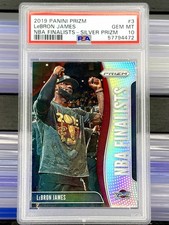 2019 Panini Prizm LeBron James Silver NBA Finalists #3 PSA 10