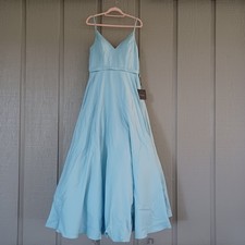 Ieena For Mac Duggal Ballgown Size 12 Powder Blue Classic A Line V Neck Pocket