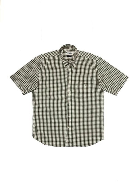 Men Barbour Shirt Green Cotton S