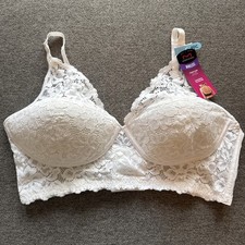 Maidenform 40C Wireless Bralette Convertible Halter DM1188 White Lace Comfort