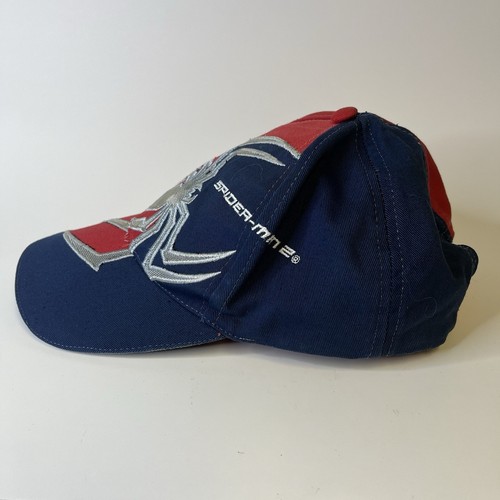 Vintage Y2K Marvel Spiderman Kids Hat 2002 Red Blue Baseball Cap Adjustable - Picture 3 of 6