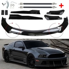 For Ford Mustang Front Bumper Lip Spoiler Splitter Body Kit Side Skirt Kit Set