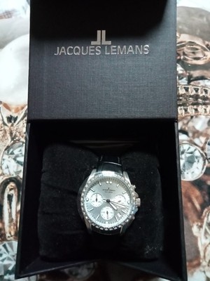 Damenuhr  Jacques Lemans Chronograph  10 ATM  Lünette besetzt   Die Leidenschaft