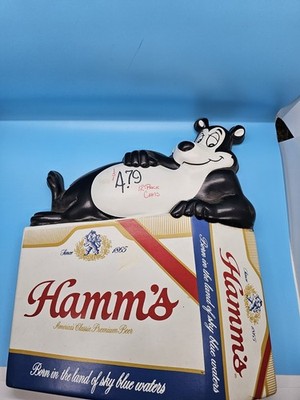 Vintage Hamm s Beer Bear 12 Pack Store Display Sign Plastic Bar Advertising...