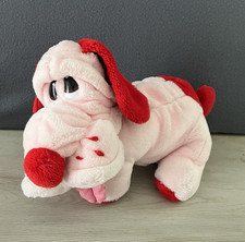 Vintage 1986 Kennel Club Plush Dog Animal Playthings Basset Hound Pink/Red
