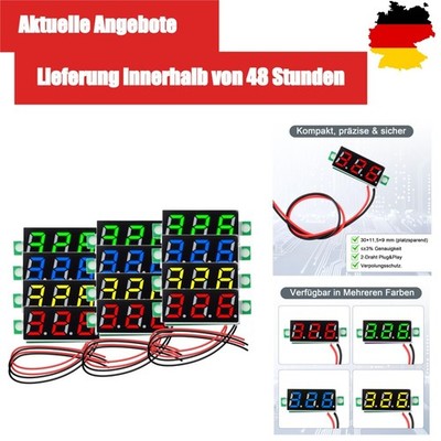 12 Stück Mini Digital Voltmeter DC 2.5-30V mit Verpolungsschutz