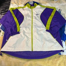 Vintage 90s Nike Purple Neon Color Block Windbreaker Jacket