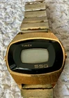 Vintage Timex SSQ LED Digital Watch Gold Tone Mens Parts Repair 1970s Untested