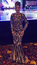 Portia And Scarlett gown sz 6 GORGEOUS Nude black sequins Worn 1X